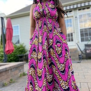 Sleevless  Maxi Dress Sinched Waist